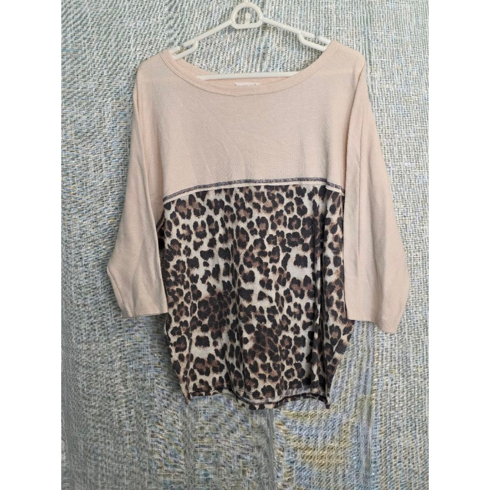 Women's First Love‎ Top, Size Large, Beige & Brown